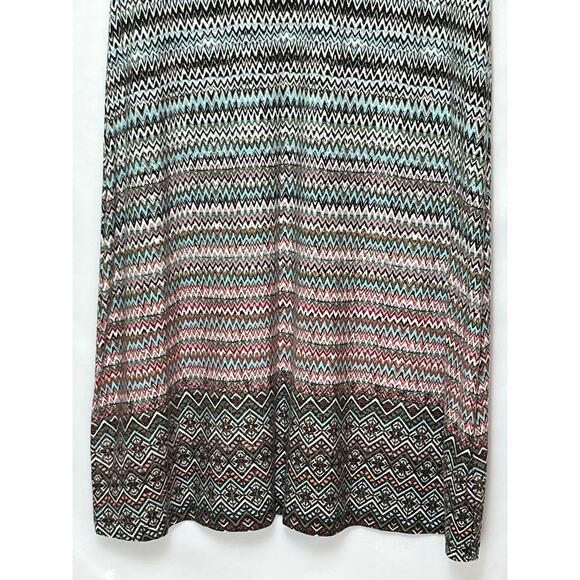 Athleta Women L Blue/Tan Santorini Aztec/Tribal Sleeveless Empire Waist Dress - Picture 8 of 8